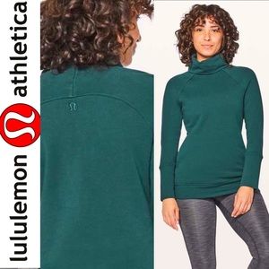 LULULEMON TO YOU TUNIC IN SUBMARINE TEAL GREEN POCKETS TURTLE NECK WINTER WARM